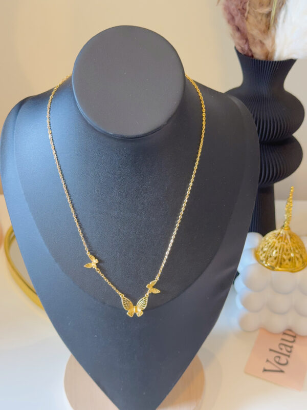 Alaria Triple Butterfly Necklace